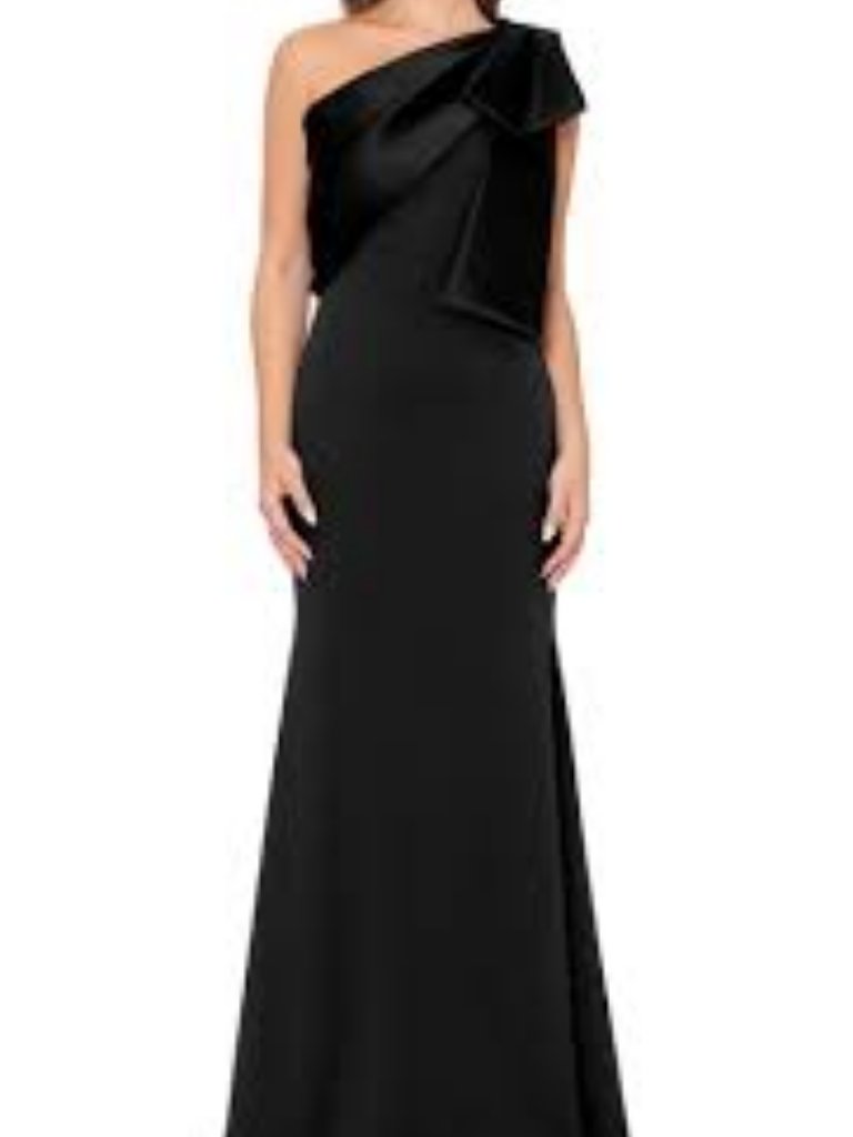 50 - Nwt - Betsy & Adam Satin Bow Crepe Mermaid Dress